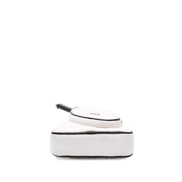 Pre-owned Chanel Coco Masters Mini Canvas Tennis Racket Bag White