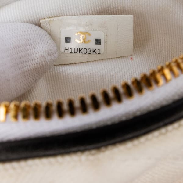 Pre-owned Chanel Coco Masters Mini Canvas Tennis Racket Bag White
