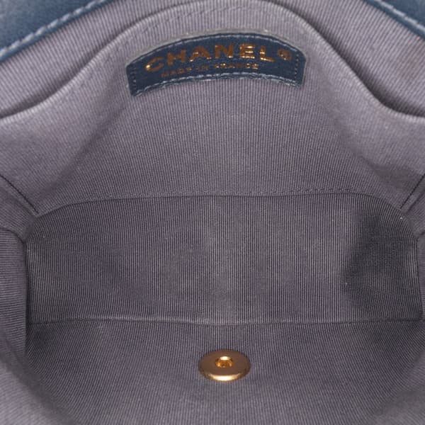 Pre-owned Chanel Mini Quilted Lambskin Crush on Chains Flap Blue