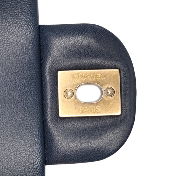 Pre-owned Chanel Mini Quilted Lambskin Crush on Chains Flap Blue
