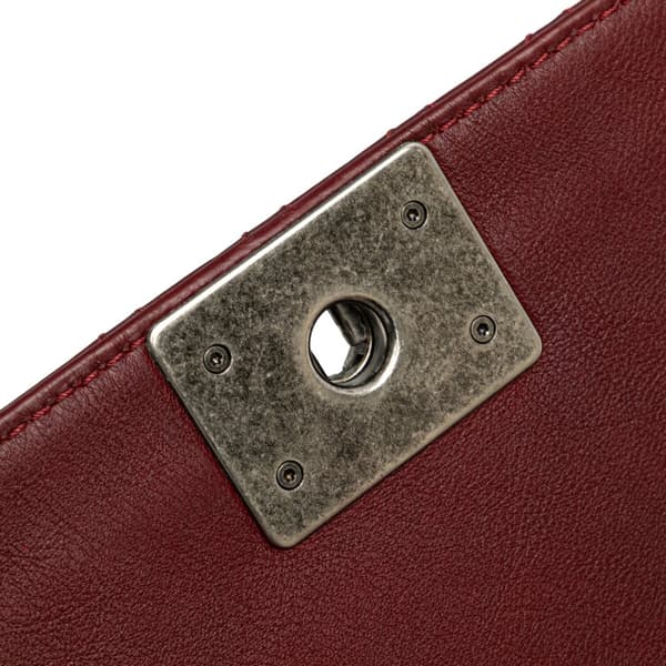 Pre-owned Chanel Medium Calfskin Boy Reverso Flap Red