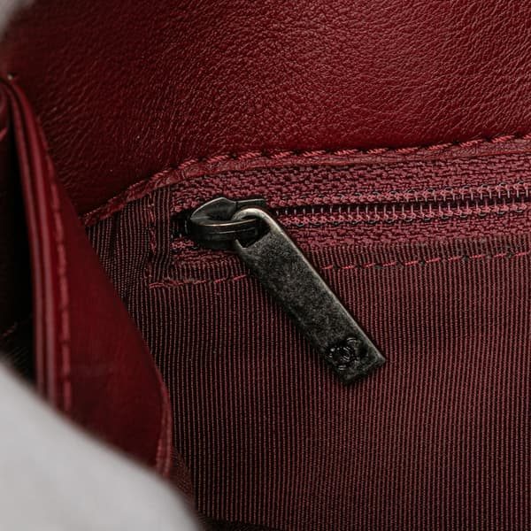 Pre-owned Chanel Medium Calfskin Boy Reverso Flap Red
