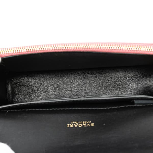 Pre-owned Bvlgari Patent Serpenti Forever Wallet on Chain Pink