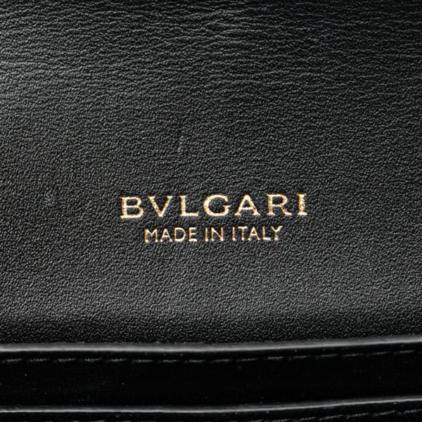 Pre-owned Bvlgari Patent Serpenti Forever Wallet on Chain Pink