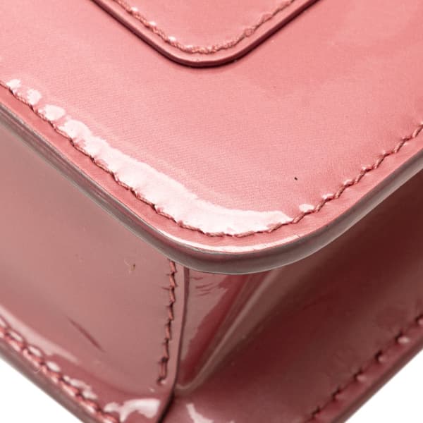 Pre-owned Bvlgari Patent Serpenti Forever Wallet on Chain Pink