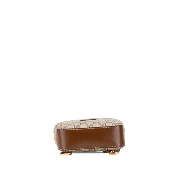 Pre-owned Gucci GG Supreme Interlocking G Sling Bag Brown