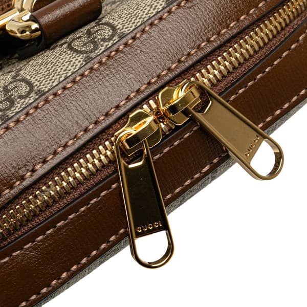 Pre-owned Gucci GG Supreme Interlocking G Sling Bag Brown