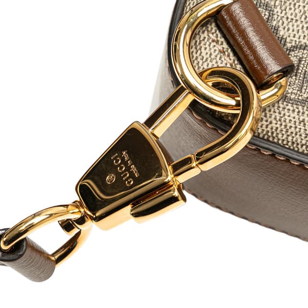 Pre-owned Gucci GG Supreme Interlocking G Sling Bag Brown