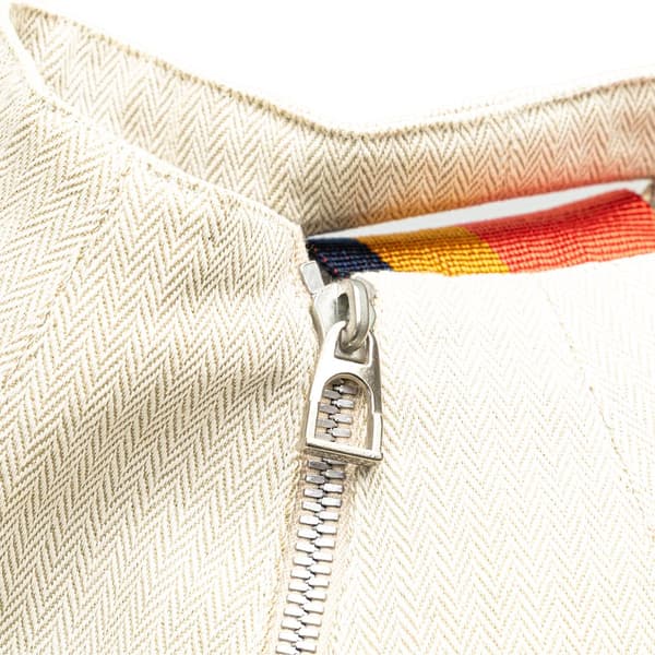 Pre-owned Hermès Toile Chevron Cavalier Sling Bag White