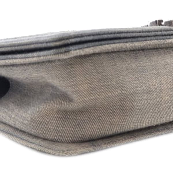 Pre-owned Chanel Old Medium Chevron Denim Boy Flap Blue