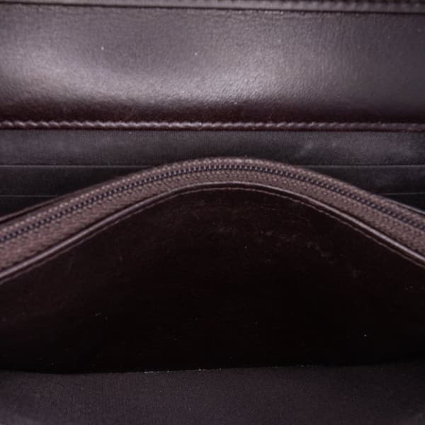 Pre-owned Chanel Goatskin Chevron Statement Wallet On Chain Black