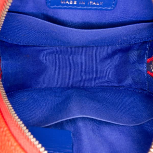 Pre-owned Chanel Tricolor Caviar CC Filigree Round Crossbody Blue