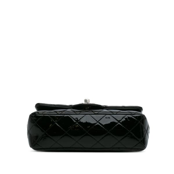 Pre-owned Chanel Mini Rectangular Classic Patent Single Flap Black