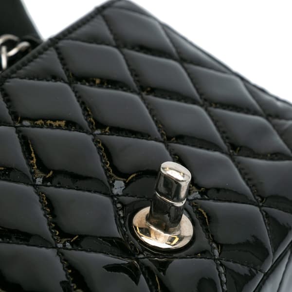 Pre-owned Chanel Mini Rectangular Classic Patent Single Flap Black