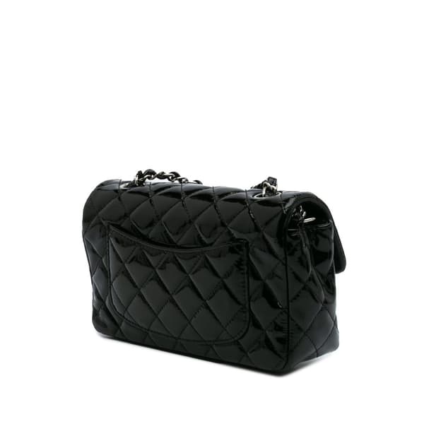 Pre-owned Chanel Mini Rectangular Classic Patent Single Flap Black