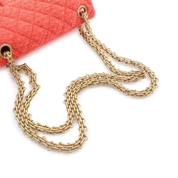Pre-owned Chanel Mini Reissue 2.55 Tweed Single Flap 224 Red