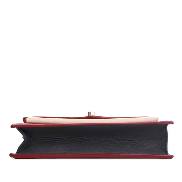 Pre-owned Louis Vuitton Bicolor Leather MyLockMe Chain Pochette Red