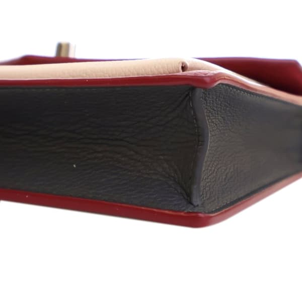 Pre-owned Louis Vuitton Bicolor Leather MyLockMe Chain Pochette Red