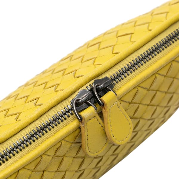 Pre-owned Bottega Veneta Medium Nappa Intrecciato Nodini Crossbody Yellow