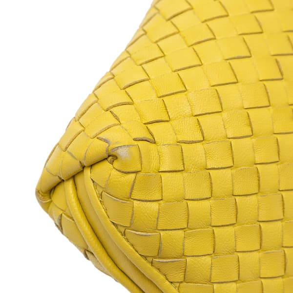 Pre-owned Bottega Veneta Medium Nappa Intrecciato Nodini Crossbody Yellow