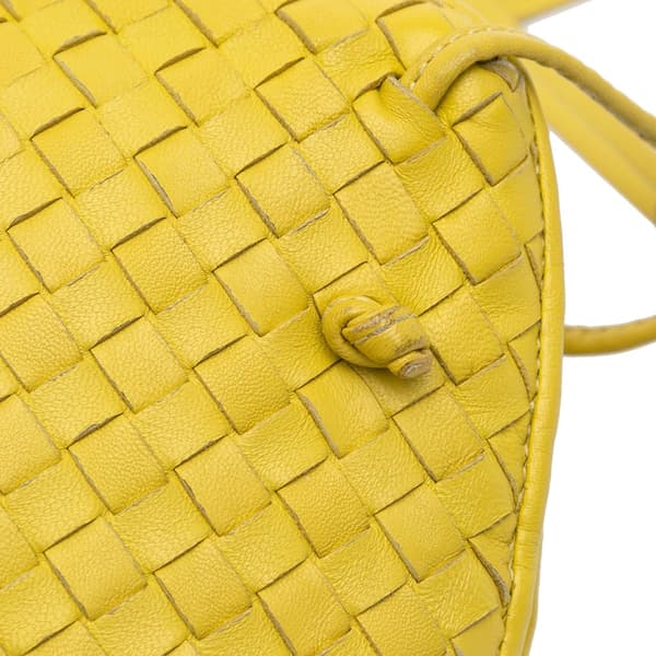 Pre-owned Bottega Veneta Medium Nappa Intrecciato Nodini Crossbody Yellow