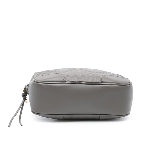Pre-owned Gucci Mini Microguccissima Bree Crossbody Gray