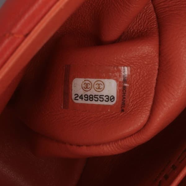Pre-owned Chanel Mini Square Classic Lambskin Single Flap Orange