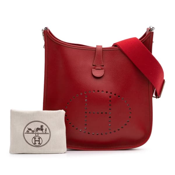 Pre-owned Hermès Clemence Evelyne III 29 PM Red