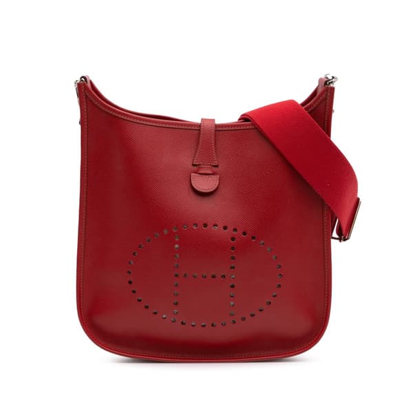 Pre-owned Hermès Clemence Evelyne III 29 PM Red