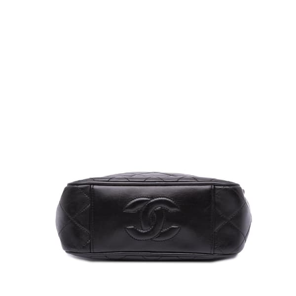 Pre-owned Chanel Mini Quilted Lambskin Camera Crossbody Black