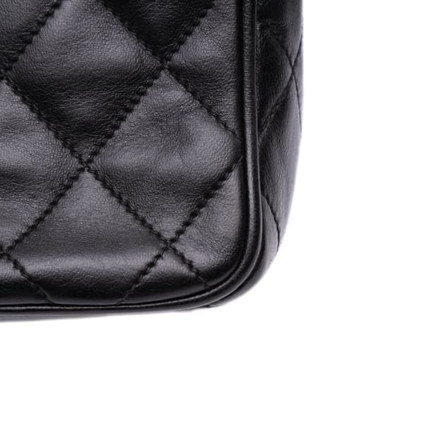 Pre-owned Chanel Mini Quilted Lambskin Camera Crossbody Black