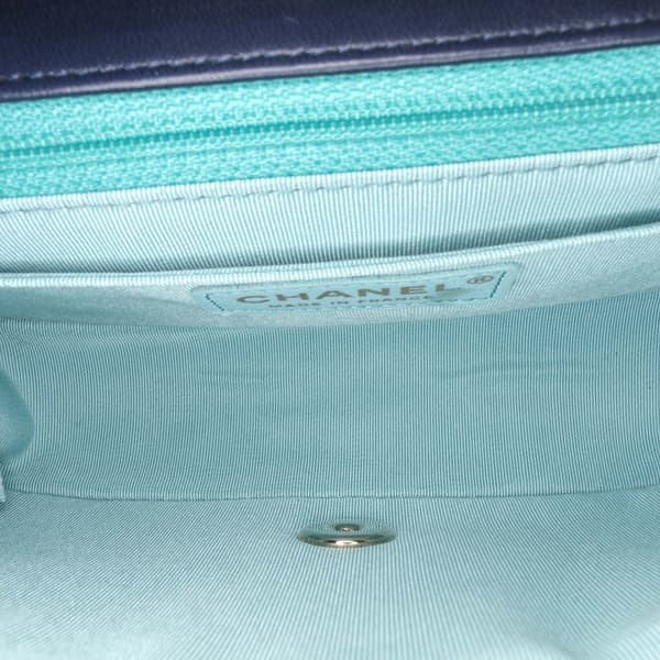 Pre-owned Chanel New Mini Coco Pleats Perforated Calfskin Single Flap Blue