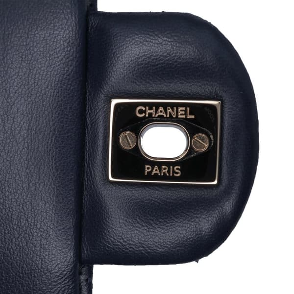 Pre-owned Chanel New Mini Coco Pleats Perforated Calfskin Single Flap Blue