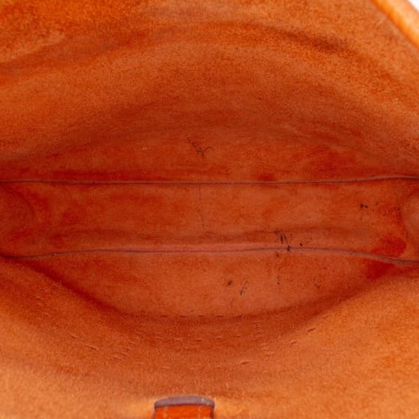 Pre-owned Hermès Clemence Evelyne III PM Orange