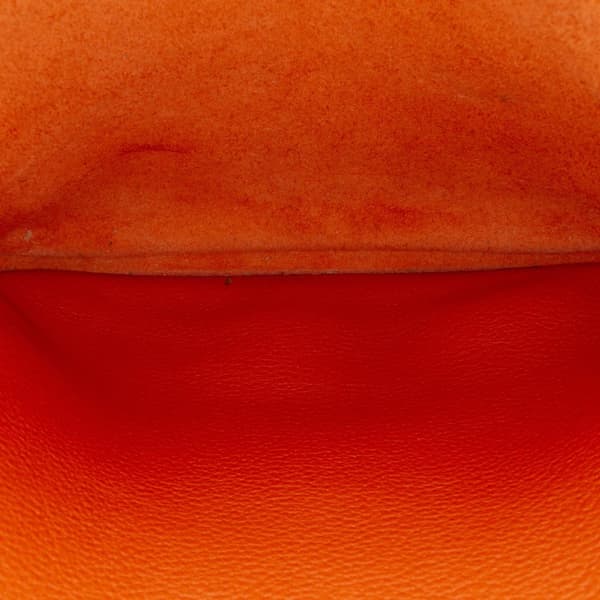 Pre-owned Hermès Clemence Evelyne III PM Orange
