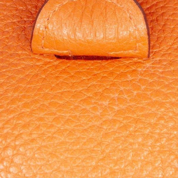 Pre-owned Hermès Clemence Evelyne III PM Orange