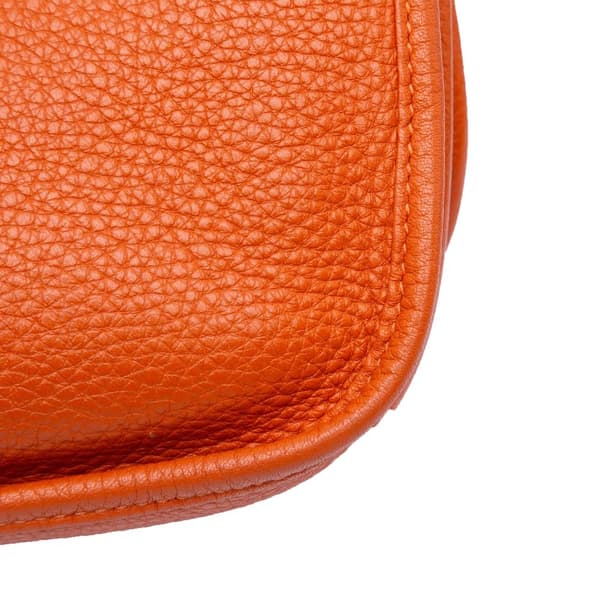 Pre-owned Hermès Clemence Evelyne III PM Orange