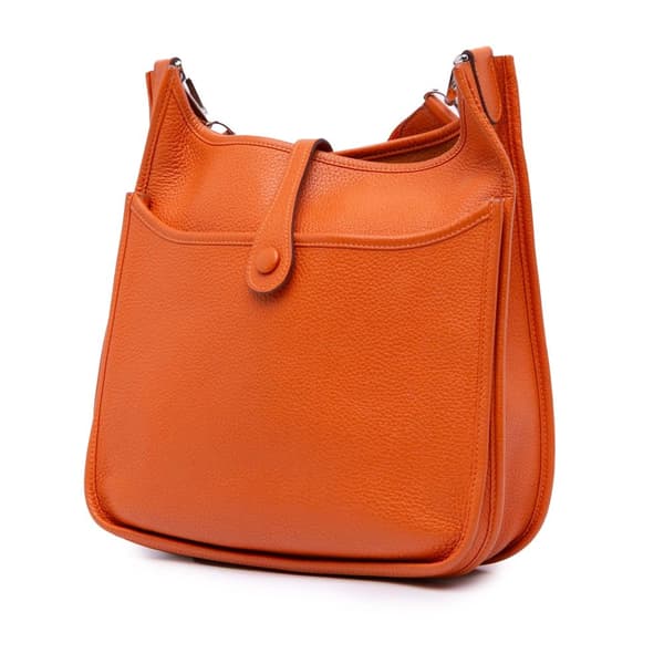 Pre-owned Hermès Clemence Evelyne III PM Orange