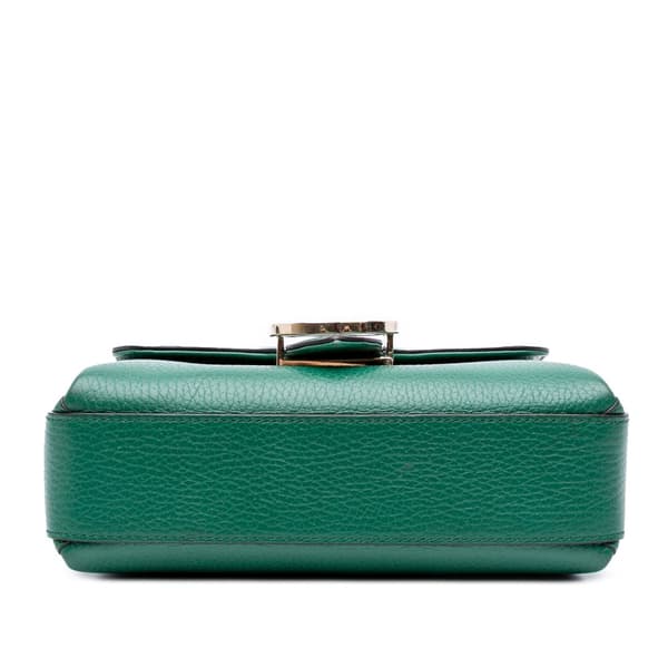 Pre-owned Gucci Small Dollar Calfskin Interlocking G Crossbody Green