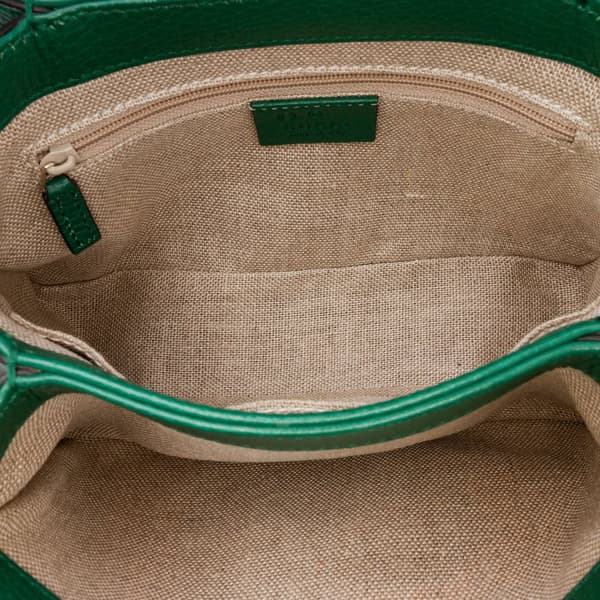 Pre-owned Gucci Small Dollar Calfskin Interlocking G Crossbody Green