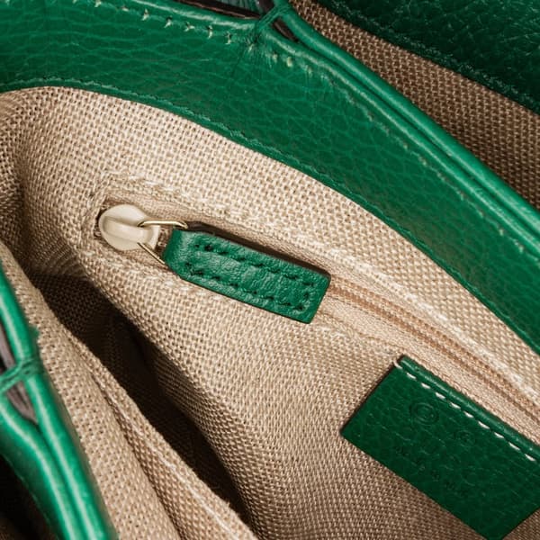 Pre-owned Gucci Small Dollar Calfskin Interlocking G Crossbody Green