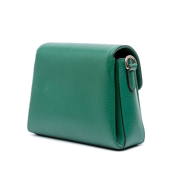 Pre-owned Gucci Small Dollar Calfskin Interlocking G Crossbody Green