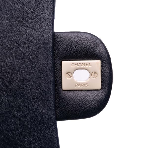 Pre-owned Chanel Mini Square Classic Lambskin Single Flap Blue
