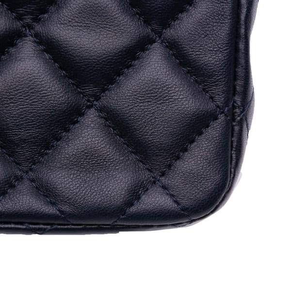 Pre-owned Chanel Mini Square Classic Lambskin Single Flap Blue