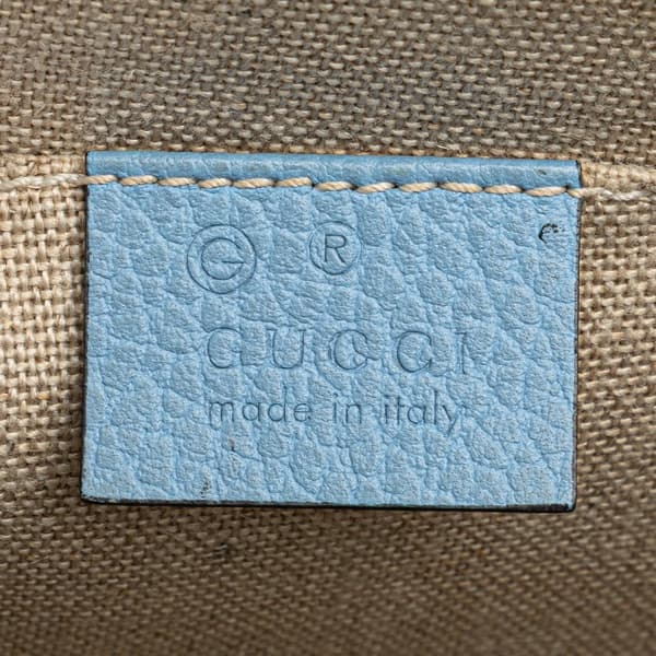 Pre-owned Gucci Small Dollar Calfskin Interlocking G Crossbody Blue