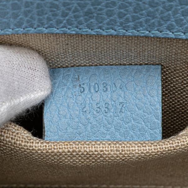 Pre-owned Gucci Small Dollar Calfskin Interlocking G Crossbody Blue
