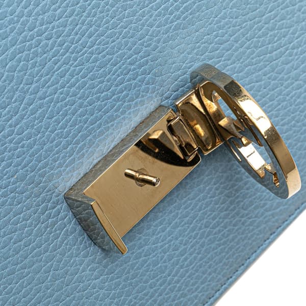 Pre-owned Gucci Small Dollar Calfskin Interlocking G Crossbody Blue