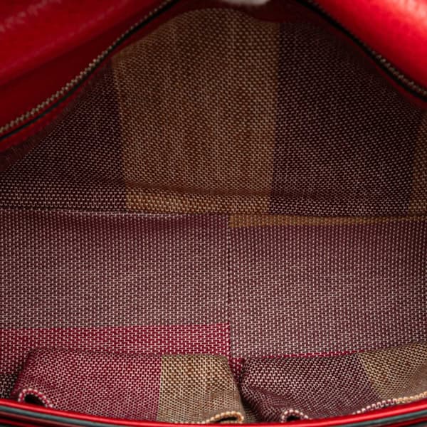 Pre-owned Gucci Medium Leather Bamboo Daily Crossbody Red