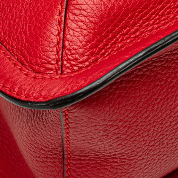 Pre-owned Gucci Medium Leather Bamboo Daily Crossbody Red