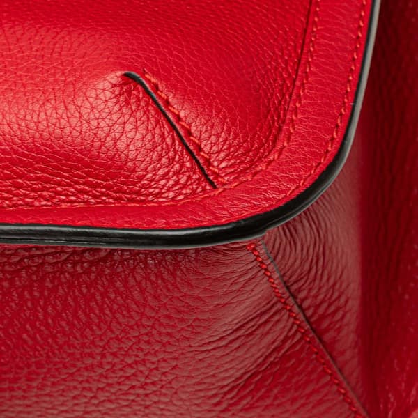 Pre-owned Gucci Medium Leather Bamboo Daily Crossbody Red